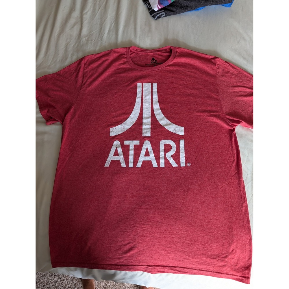 Atari Graphic Tee Mens XL Red Heather Retro Gaming Fuji Logo Shirt Difuzed